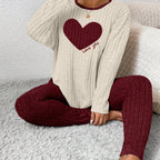 Elegant Heart Loungewear Set - Cozy Minimalist Design