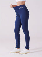 Conjunto de 2 leggings de cintura alta para mulher de tamanho grande, calças térmicas forradas com lã bordada, meias elásticas quentes de inverno, 88% poliéster 12% elastano, tecido de malha, cor sólida para todas as estações