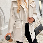 Elegant Hooded Women's Coat for Fall and Winter