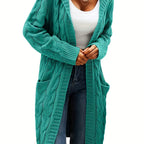 Elegant Hooded Women's Cardigan - Cozy Autumn/Winter Style