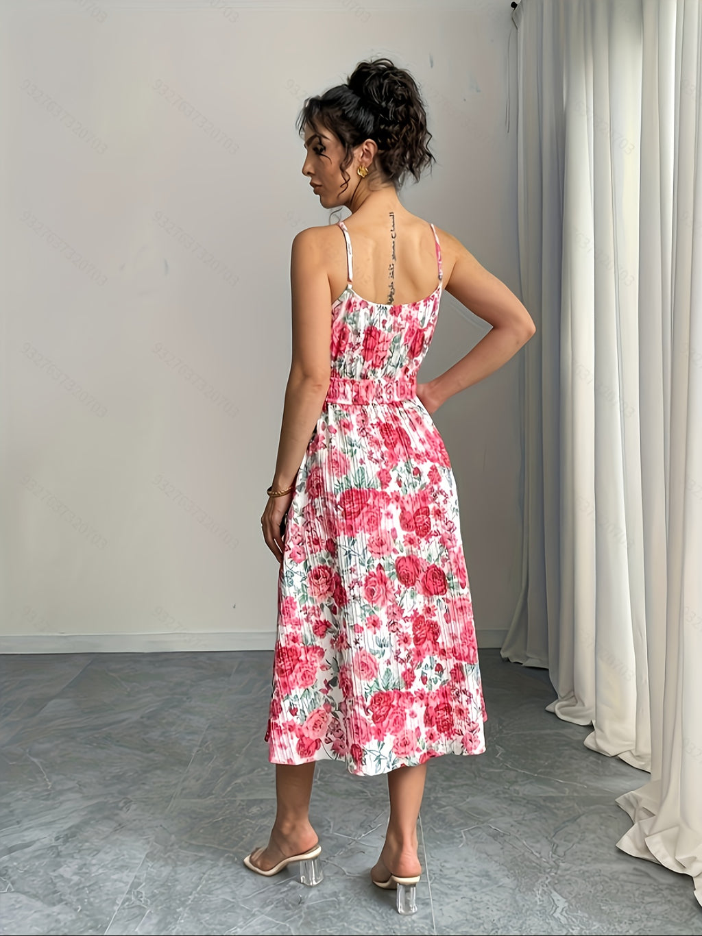 Chic Sleeveless A-Line  with Spaghetti Straps