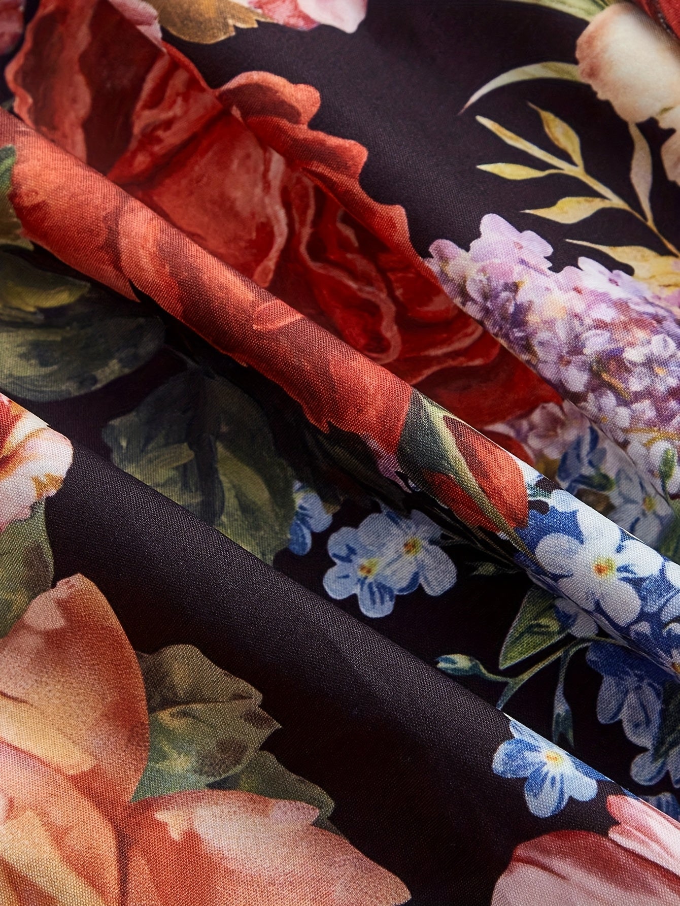 Vestido A-Line Elegante com Estampa Floral para Mulheres com Detalhe de Franzido - Estilo Vintage, Sem Mangas, Decote Redondo, Poliéster Leve para Festas de Primavera/Verão e Saídas Casuais, Vestido Floral