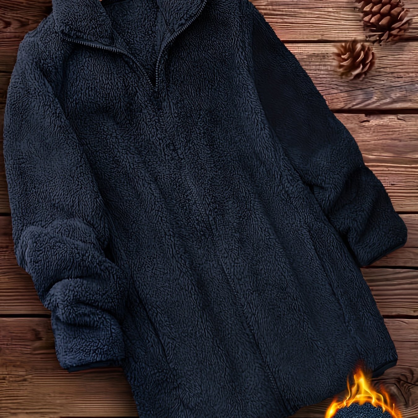 Plush Zipper Winter Jacket - Cozy Minimalist Fashion