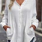 Effortless Elegance: Women's Oversized Long Sleeve Shirt