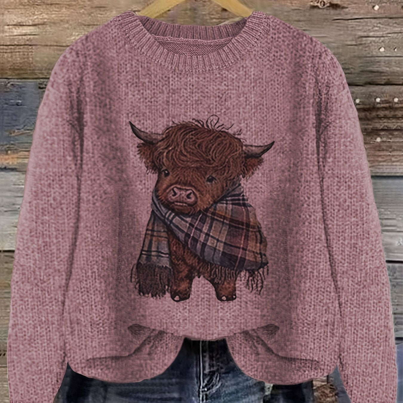 Chic Animal Print Round Neck Blouse