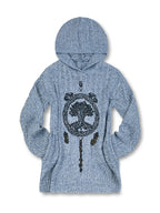 Camisola Elegante com Capuz | Árvore da Vida Bordada Suavemente à Mão, Camisola Casual, Presente Confortável para Todas as Estações