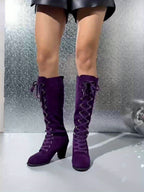 High Heel Lace-Up Winter Boots – Winter-Ready Style