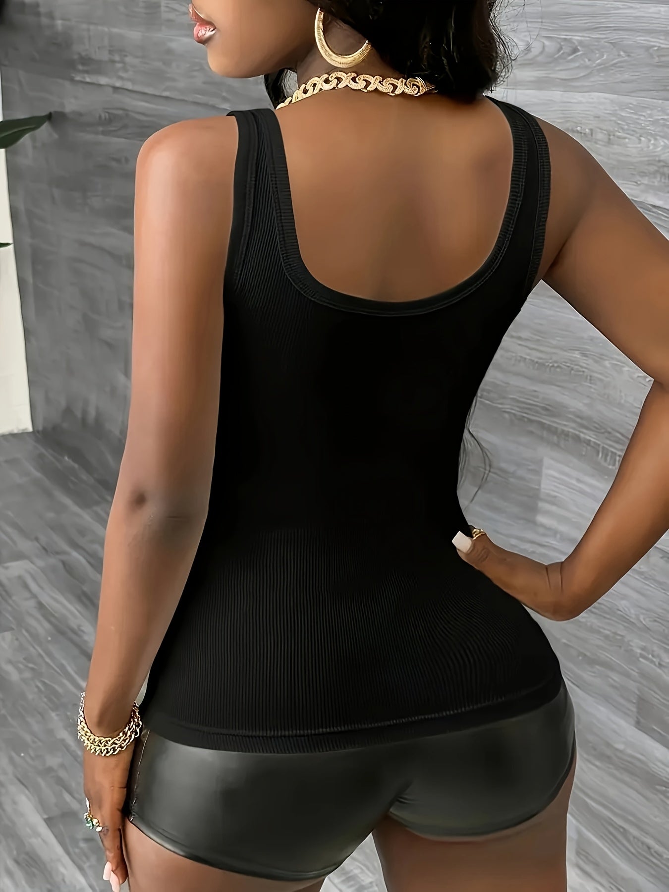 Conjunto de 3 Peças de Colete Feminino Casual com Decote em V e Cor Sólida Confortável