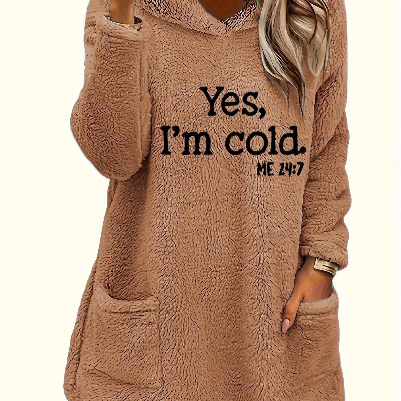 Cozy Teddy Bear Hoodie - Women's Fleece Pullover