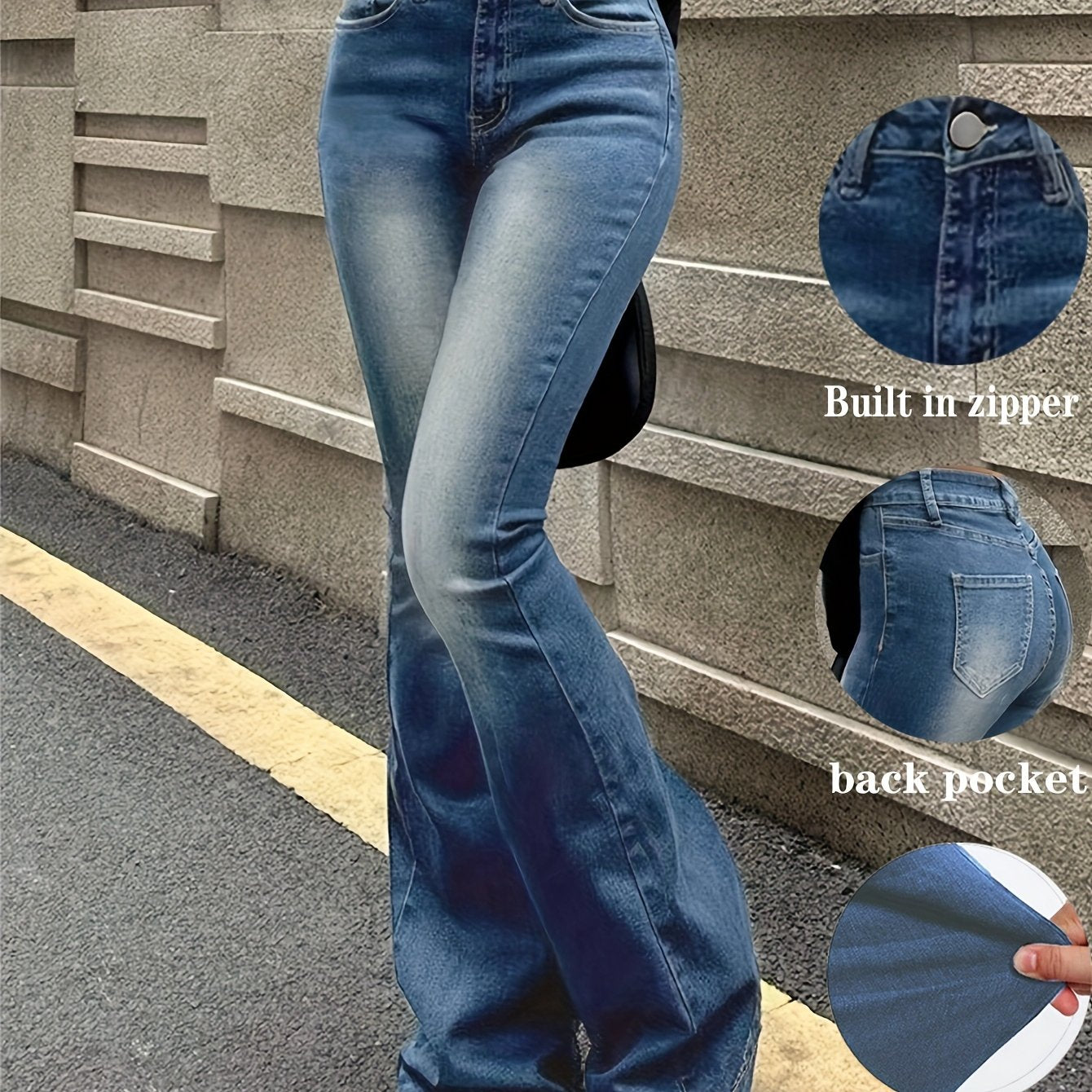 High-Waisted Flare Denim Jeans for Women