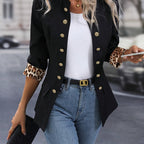 High-Collar Women's Blazer with Bold Accents