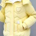 Chic Winter Hooded Jacket - Cozy Beige & White Design