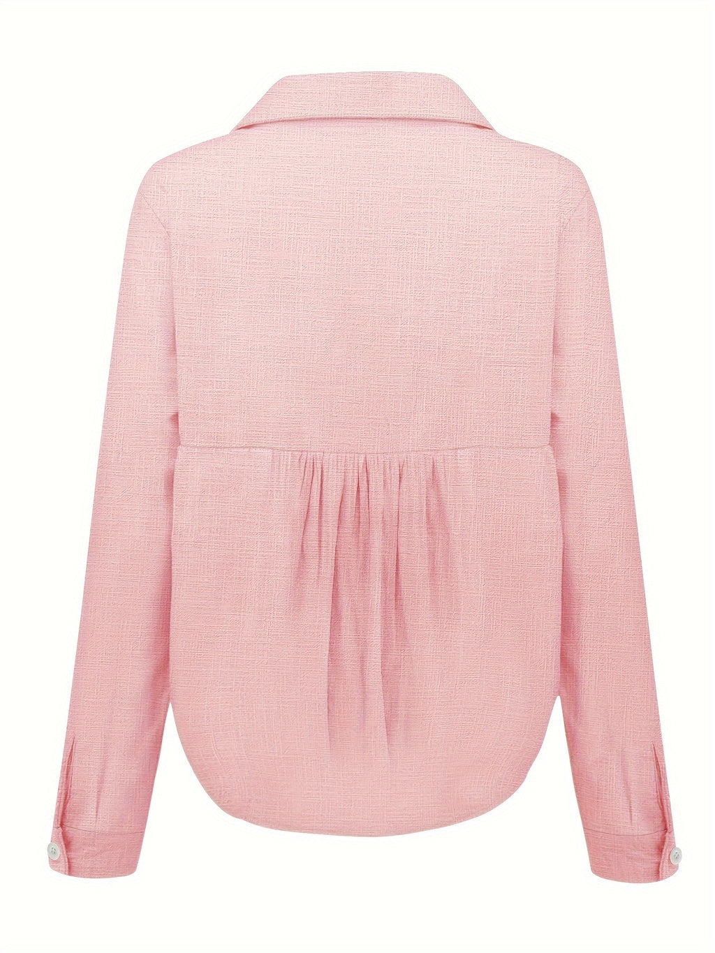 Camisa de Manga Longa Sólida para Mulheres, Estilo Europeu e Americano