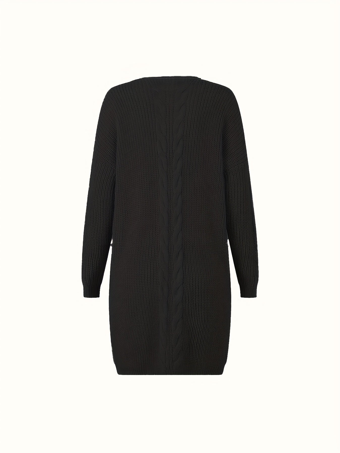 Suéter Casual de Manga Longa com Decote em V para Mulheres Plus Size