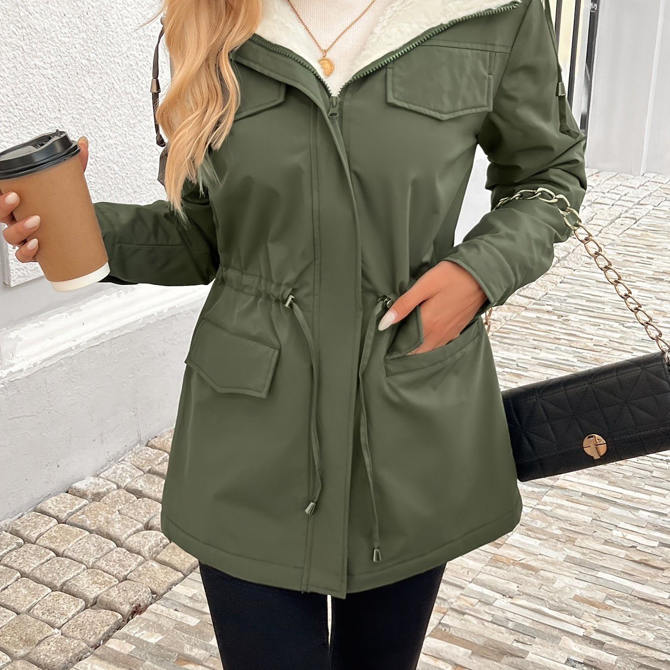 Elegant Hooded Women's Coat for Fall and Winter