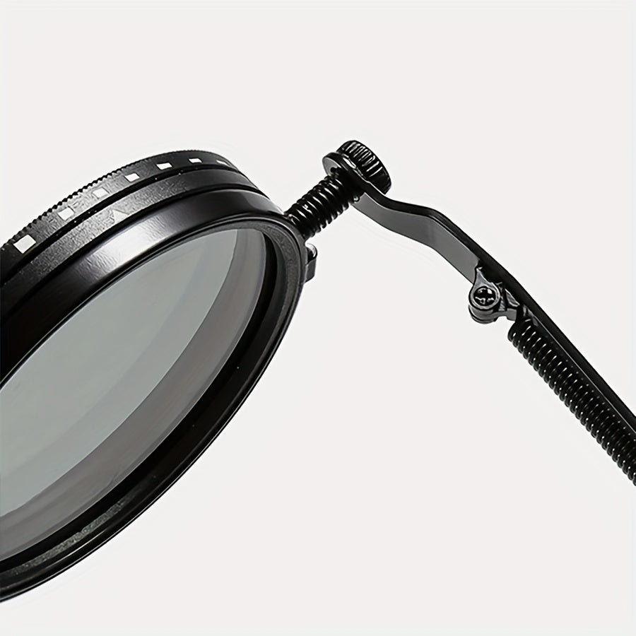 Óculos de Sol Polarizados Rotativos de Moda Punk Clássico com Ajuste de Tonalidade de Nove Níveis, Liga de Alumínio e Magnésio, para Homens e Mulheres, Presente de Natal, Halloween e Páscoa