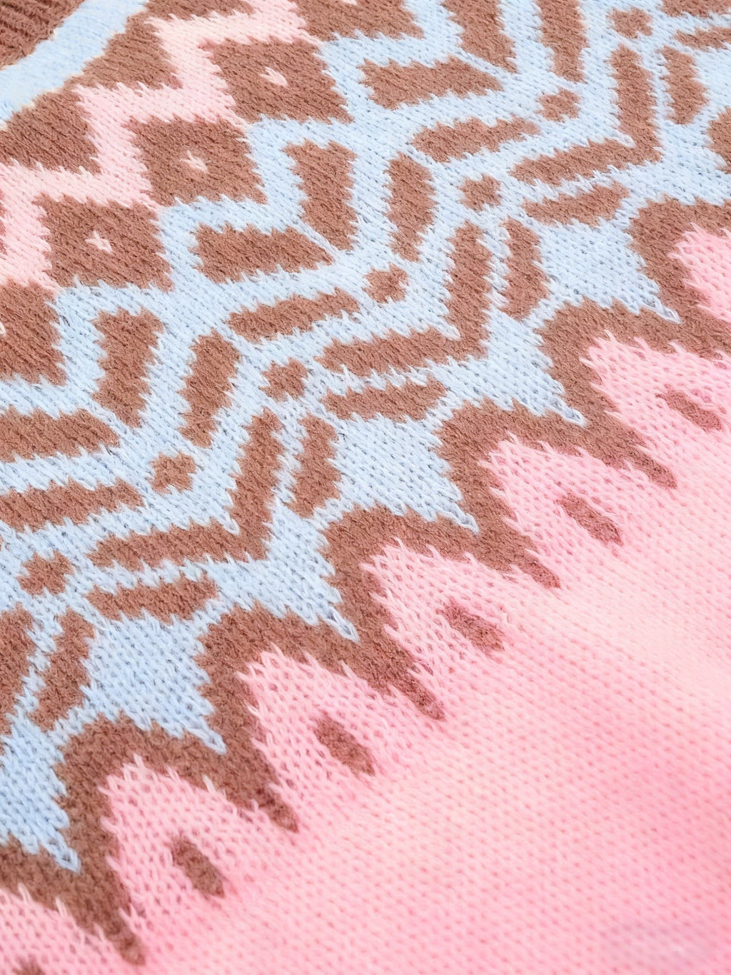 Blusa Feminina Elegante Casual Étnica/Geométrica - Blusa de Inverno Quente com Bloco de Cores e Gola Redonda, Lavável na Máquina, Confortável para Camadas de Outono/Inverno, Novidade 2024 (Poliéster) - Coleção Elegante para Vestidos e Blusas