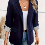 Timeless Double-Breasted Light Blue Blazer