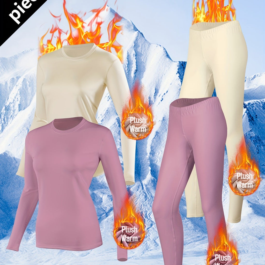 Women's Thermal 4-Piece Set with Plush Lining