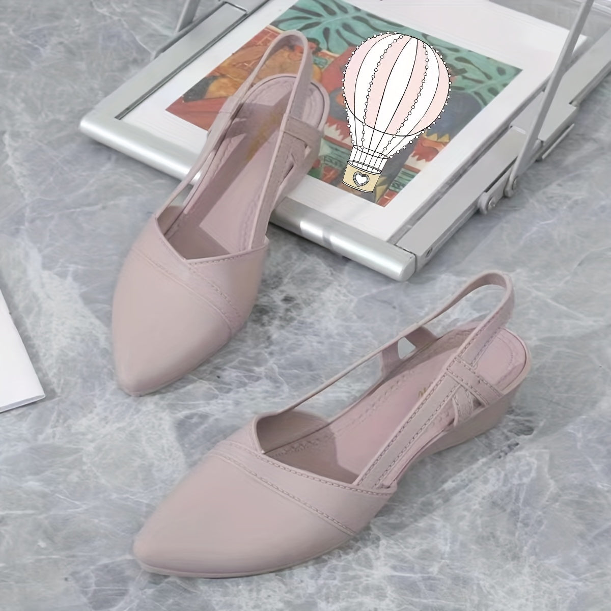 Sapatos de Trabalho Casual com Bico Fino e Sola Macia, Saltos Plataforma Antiderrapantes para Mulheres ao Ar Livre Com Solado Grosso, Flats Clássicos Versáteis da Moda