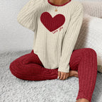 Elegant Heart Loungewear Set - Cozy Minimalist Design