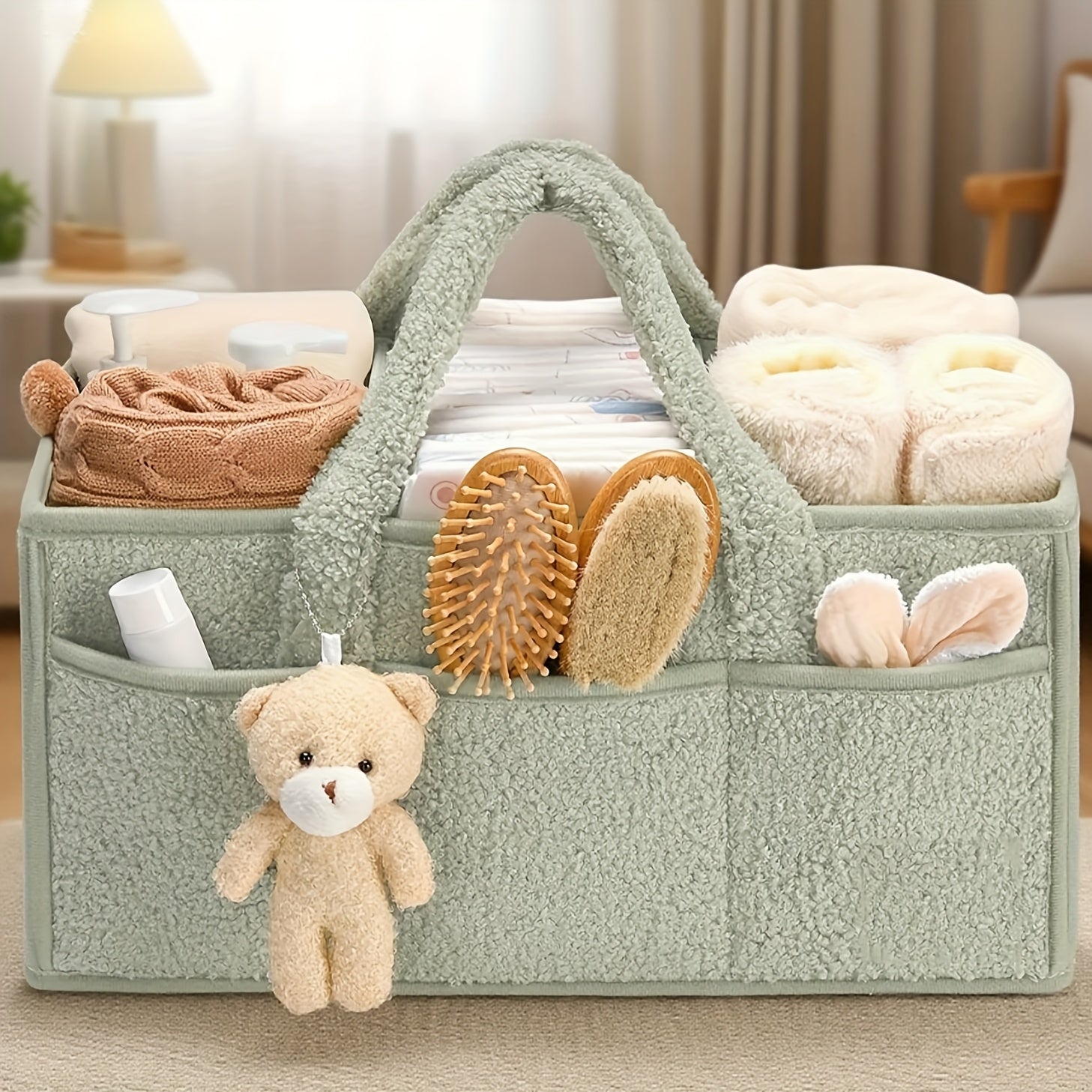 Organizador de Fraldas para Mudo, Cesto de Armazenamento para Fraldas e Lenços Umedecidos, Presente para Chá de Bebê, Organizador de Carro, Organizador de Fraldas, Armazenamento Portátil de Fraldas