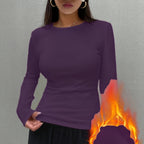 Elegant Ribbed Wool-Lined Women's Top - Cozy & Chic