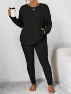 Conjunto de Pijama de Calças de Manga Longa e Tamanho Grande para Outono e Inverno