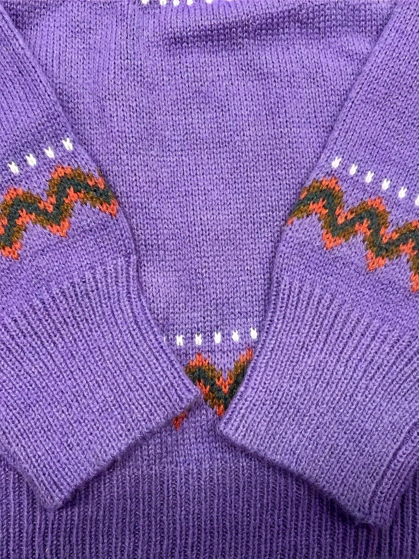 Camisola elegante de gola redonda para mulheres, em tecido de malha de poliéster 100%, com design de bloco de cores em patchwork para outono/inverno, peso de 350g/m², estilo casual para férias.