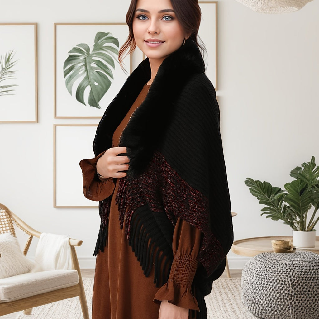 Asymmetrical Pastel Shawl - Cozy Winter Elegance