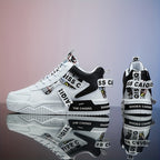 Sapatos de skate de cano alto na moda com graffiti, sapatos casuais confortáveis para homens para caminhadas ao ar livre, jogging e viagens