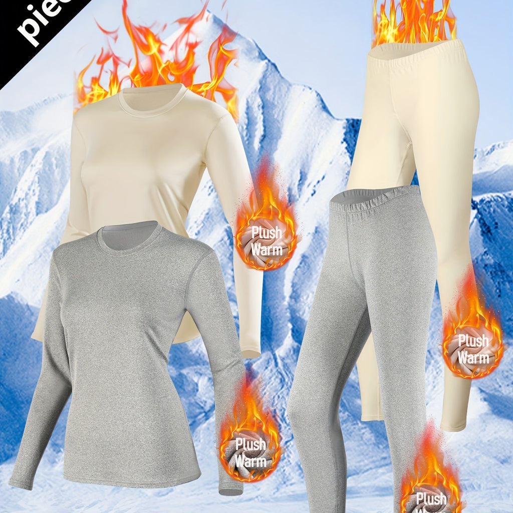 Women's Thermal 4-Piece Set with Plush Lining