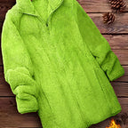 Plush Zipper Winter Jacket - Cozy Minimalist Fashion