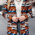 Women's Aztec Geometric Fleece Hooded Jacket