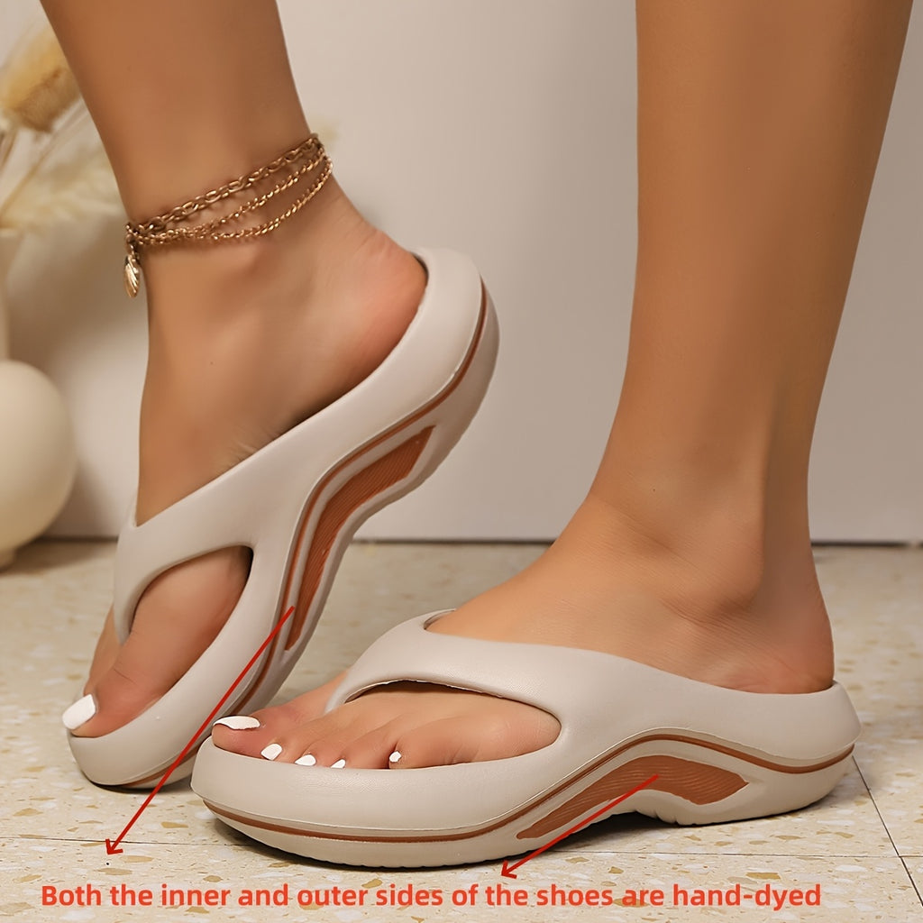 Sandálias de Plataforma Slip-On para Mulher - Sapatos de Praia Acolchoados em EVA com Suporte de Arco, Sola Antiderrapante - Chinelos para Interior/Exterior para Mulheres em Todas as Estações, - Calçado Leve e Fácil de Limpar para Casa, Viagem, Trabalho, Férias - Palmilha Acolchoada para Conforto Durante Todo o Dia