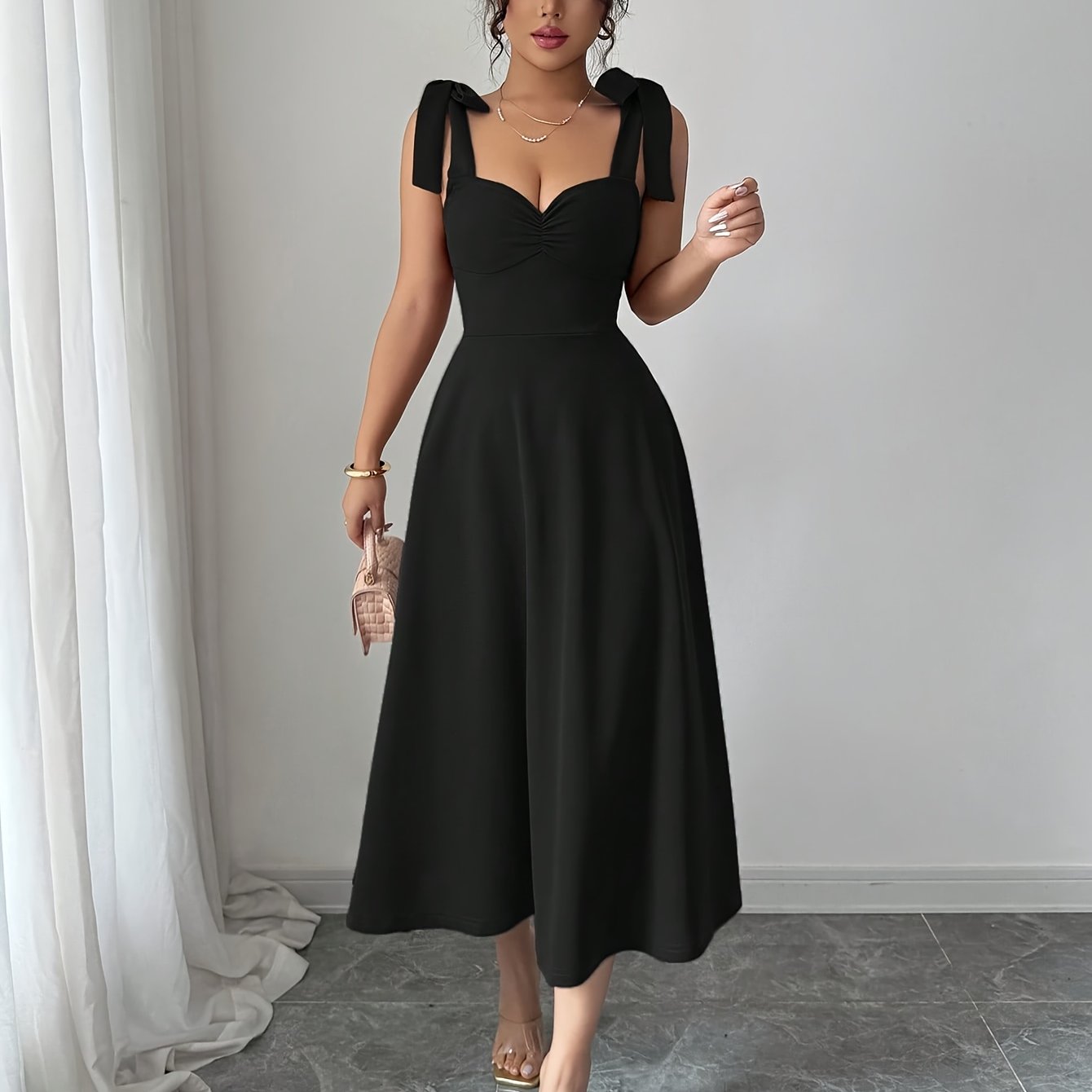 Chic Sleeveless A-Line Dress - Versatile Elegance