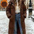 Women's Winter Hooded Puffer Jacket - Waterproof & Warm