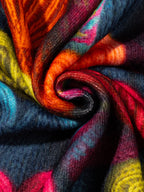 Tamanho Grande - Camisola Elegante Feminina com Padrão de Corações | Época de Outono, Gola Redonda, Manga Comprida, Corte Oversize, Pulôver com Estampado Digital