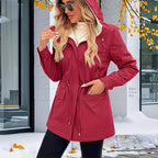 Elegant Hooded Women's Coat for Fall and Winter