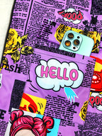 Jaqueta Casual com Capuz para Mulheres Adultas, Estampa Pop Graffiti e Forro, Outono/Inverno