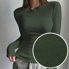 Elegant Ribbed Wool-Lined Women's Top - Cozy & Chic