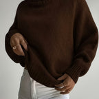 Elegant Women's Round Neck Sweater - Cozy Minimalist Winter Essential