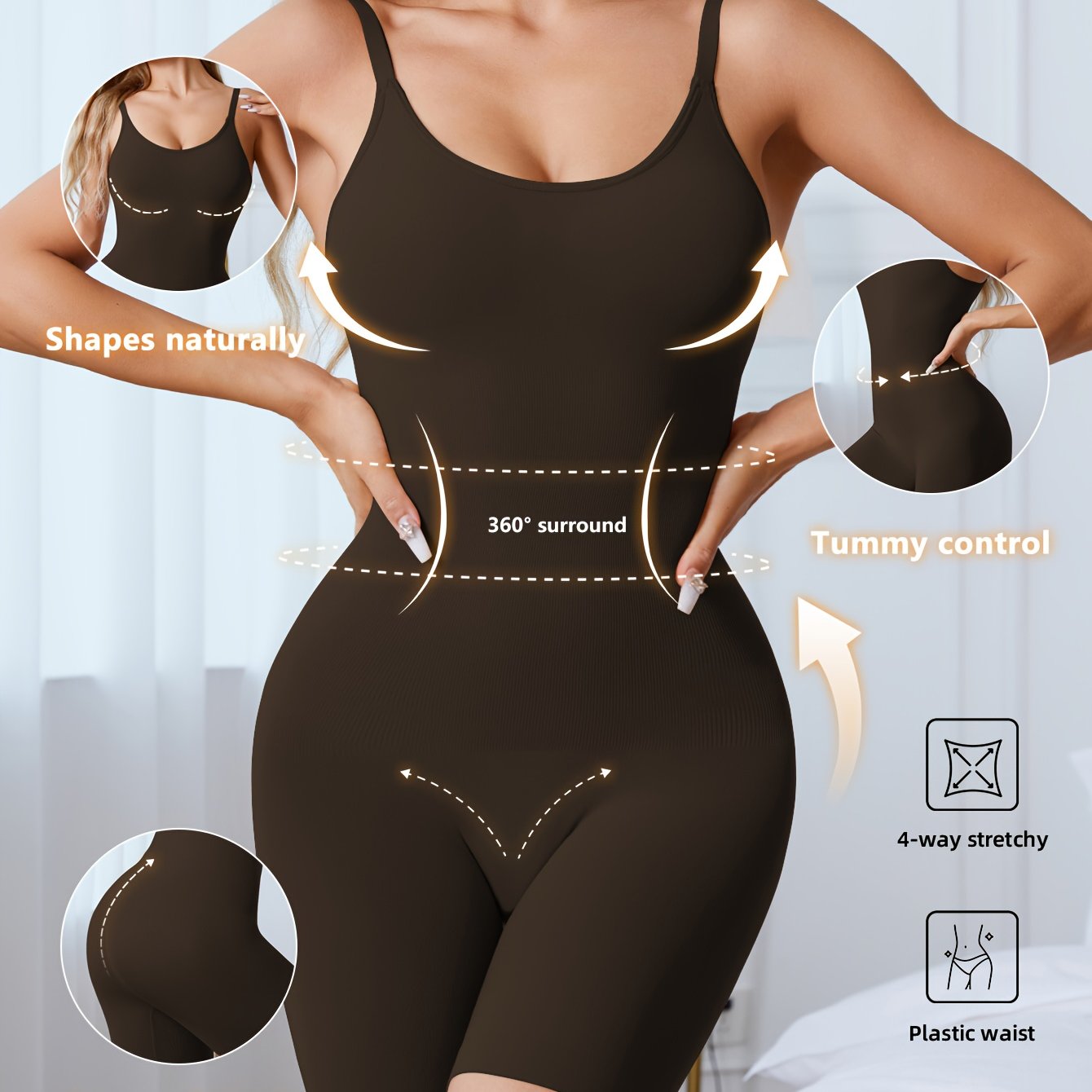 Sleek Black Shaping Bodysuit