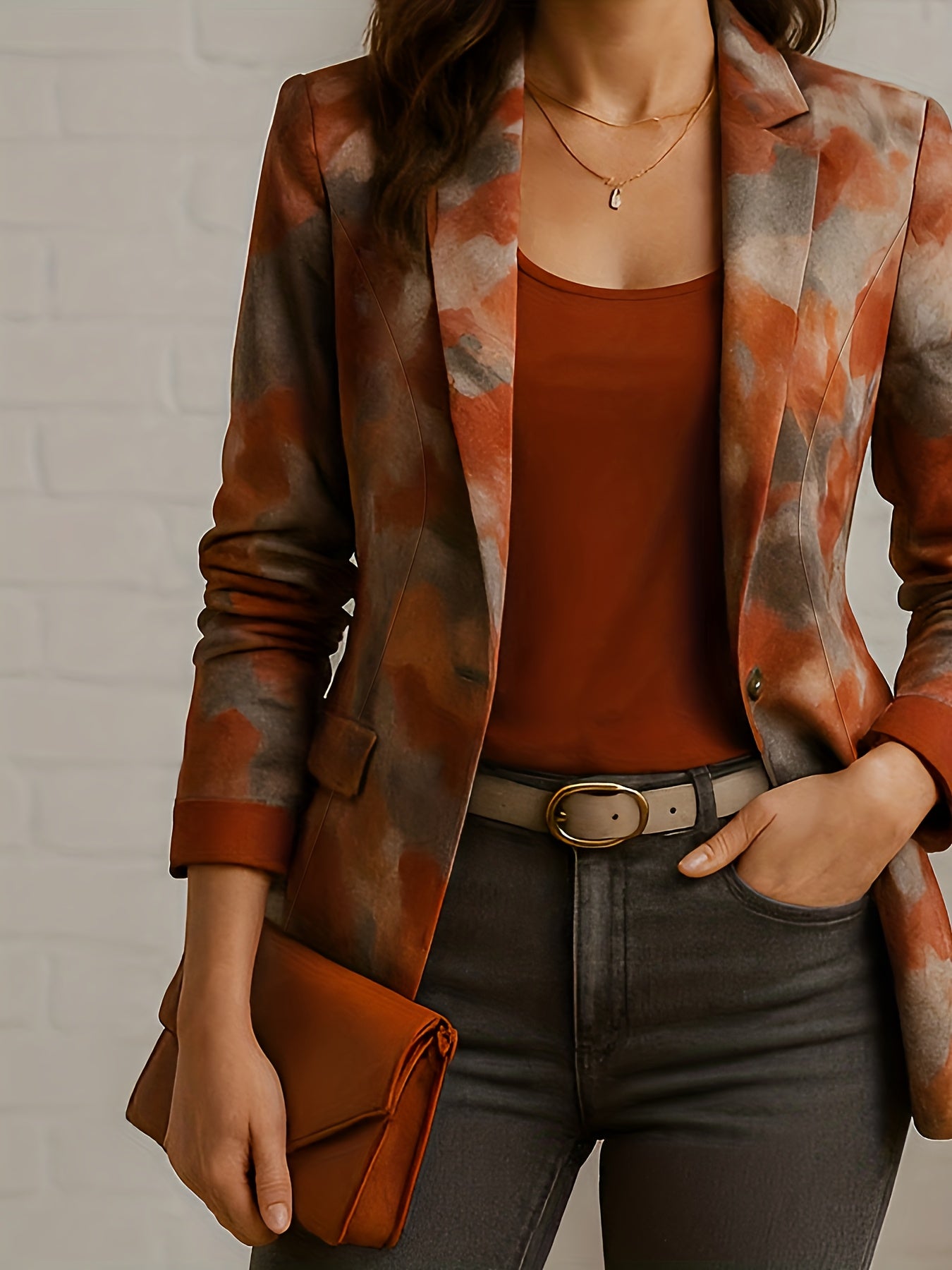 Novo Blazer Estiloso e Moderno de Corte Slim com Estampado, Versátil e Lisonjeiro.