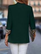 Blazer Elegante Preto para Mulheres Plus Size - Jaqueta com Gola Aberta e Mangas 3329, Lavável à Mão, Corte Versátil para Todas as Estações, Ideal para Uso Casual e Profissional no Escritório | Tecido Sem Elasticidade