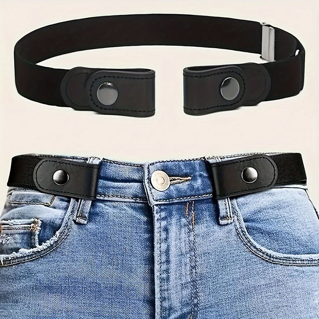 1peça Cinto Elástico Invisível Sem - Cintura Elástica, Confortável para Calças Jeans, Design Unissex, Preto, Estilo Casual, Perfeito para Vestuário Casual, Acessório para Vestuário Casual | Cinto Preto Elegante | Ajuste Confortável