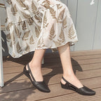 Sapatos de Trabalho Casual com Bico Fino e Sola Macia, Saltos Plataforma Antiderrapantes para Mulheres ao Ar Livre Com Solado Grosso, Flats Clássicos Versáteis da Moda