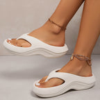 Sandálias de Plataforma Slip-On para Mulher - Sapatos de Praia Acolchoados em EVA com Suporte de Arco, Sola Antiderrapante - Chinelos para Interior/Exterior para Mulheres em Todas as Estações, - Calçado Leve e Fácil de Limpar para Casa, Viagem, Trabalho, Férias - Palmilha Acolchoada para Conforto Durante Todo o Dia