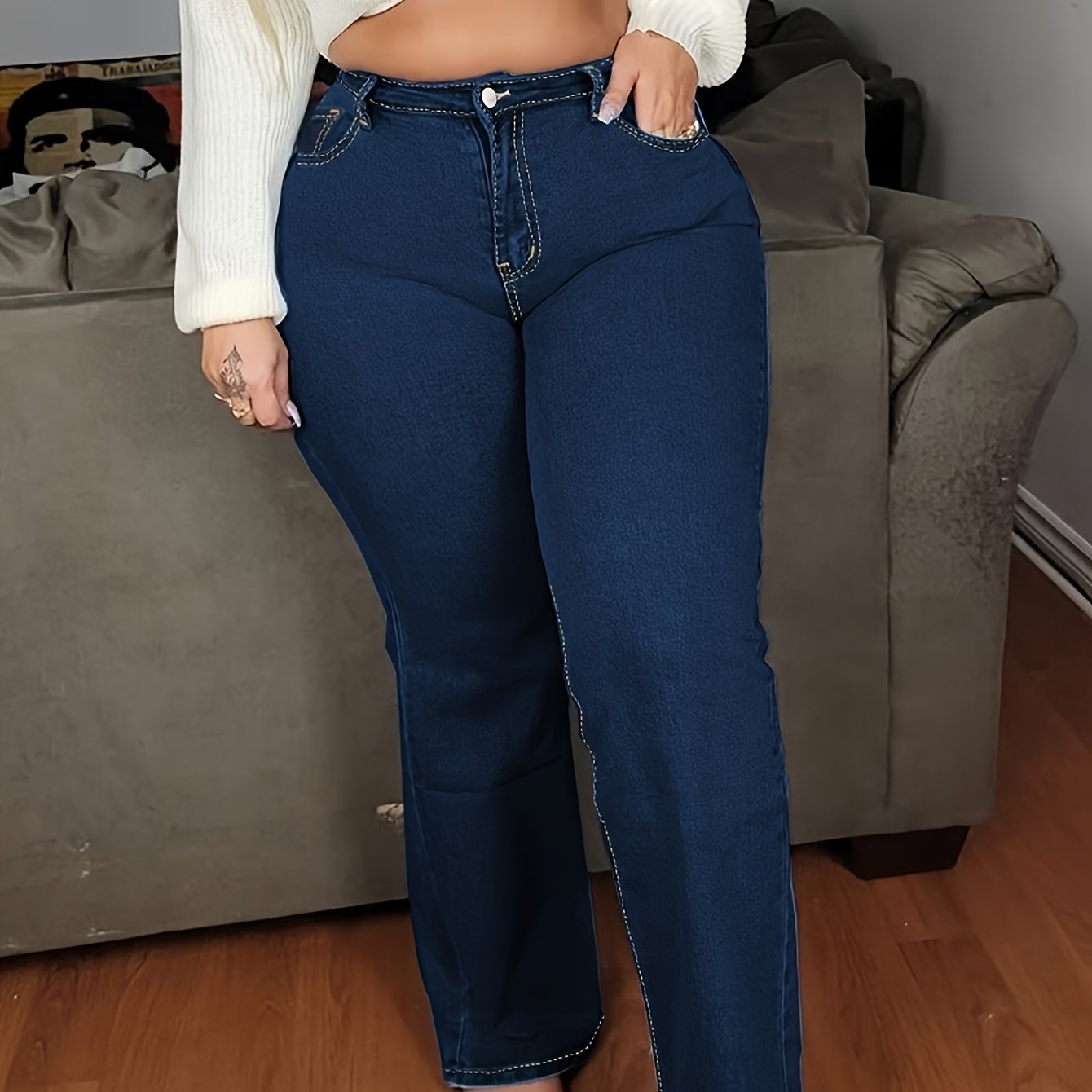 Effortlessly Chic Straight-Leg Jeans - Plus Size Perfection
