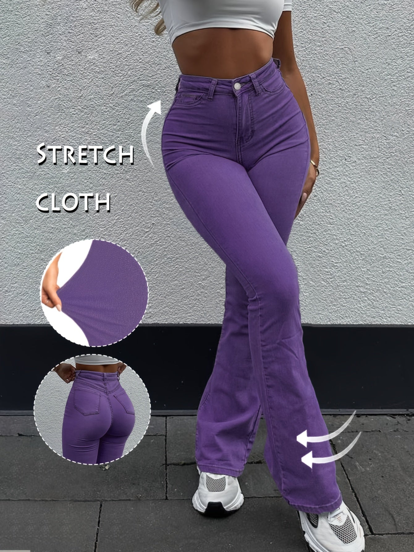 Jeans de ganga desbotados e de lavagem clara para mulher - Calças de perna reta sem elasticidade com design clássico de cinco bolsos, roupa para todos os dias e formal para todas as estações, jeans compridos de estilo streetwear para mulher, roupa versátil, roupa casual, costura de qualidade